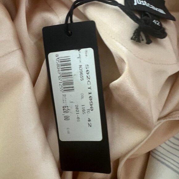 Just Cavalli beige ball floral print low back dress size 42 - Picture 7 of 10